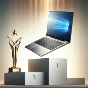 "Close-up of the Asus ZenBook S 14 laptop showcasing its sleek design and premium build quality, awarded Best Ultraportable in 2023 for outstanding performance and portability."