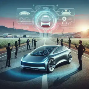 "Tesla logo displayed on a futuristic touchscreen interface showcasing new software subscription tiers for Advanced Autopilot features in the U.S."